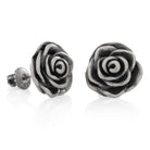 Antique Rose Earrings  in  Sterling Silver / White Gold / 12mm by King Ice