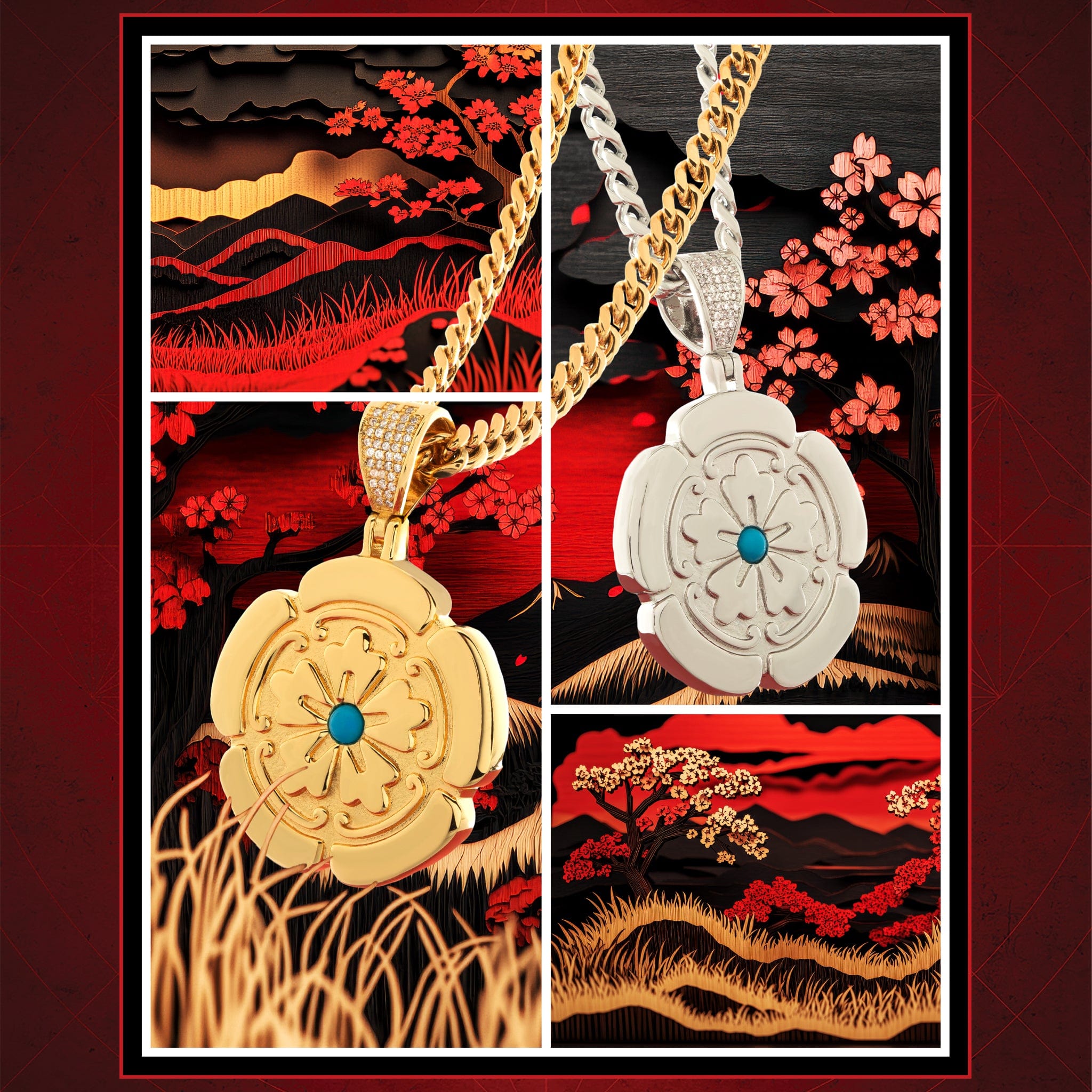 Assassin's Creed x King Ice - Lotus Necklace  in  by King Ice