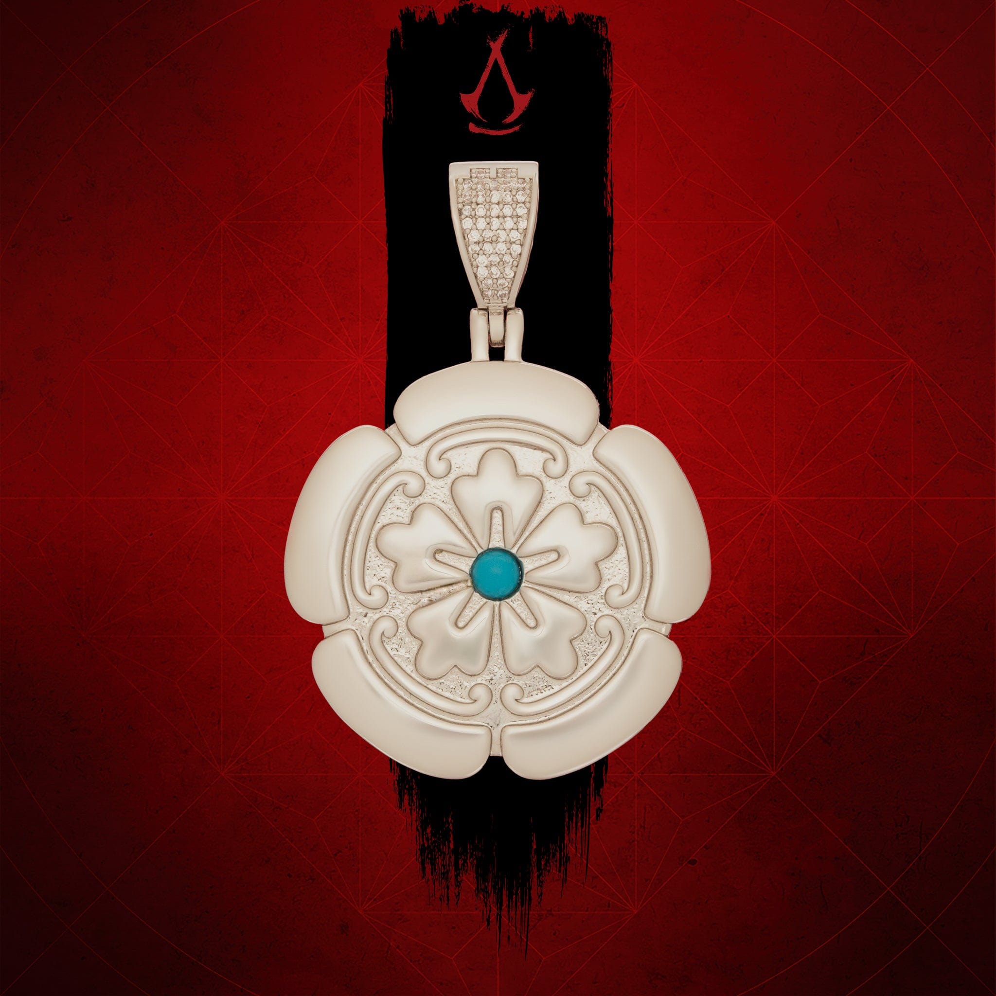 Assassin's Creed x King Ice - Lotus Necklace  in  White Gold by King Ice