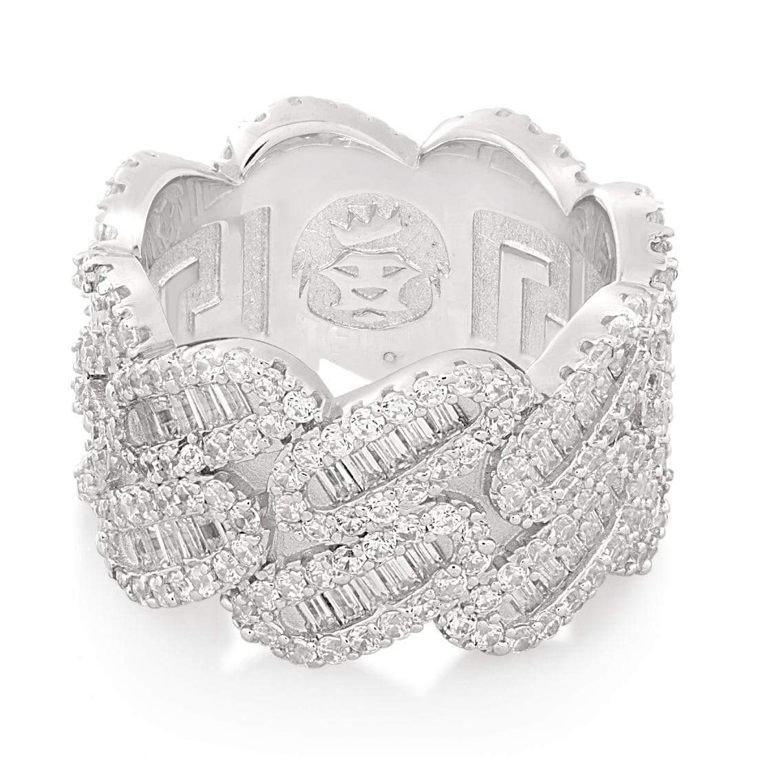 SUPER outlet ICY MEN'S CUBAN RING SILVER & GOLD