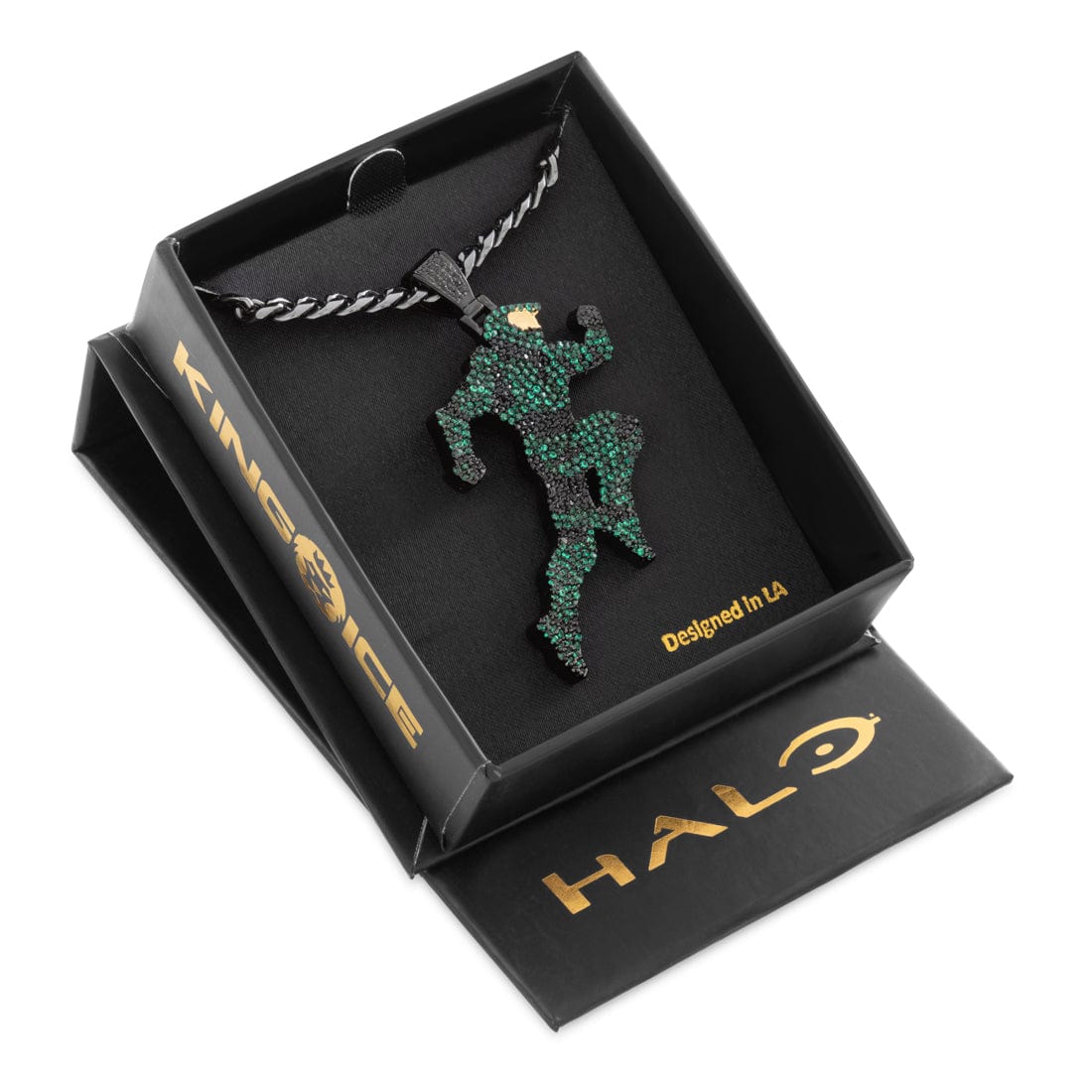 Halo x King Ice - Sprinting Master Chief Necklace  in  2.1" by King Ice