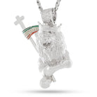 Lion of Judah Necklace  in  White Gold by King Ice