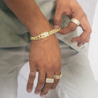 Solid Gold 5mm Miami Cuban Link Bracelet  in  Solid Gold / 14K Gold / 8" by King Ice