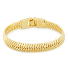 10mm Thick Herringbone Bracelet  in  Gold Plated / 14K Gold / 8" by King Ice