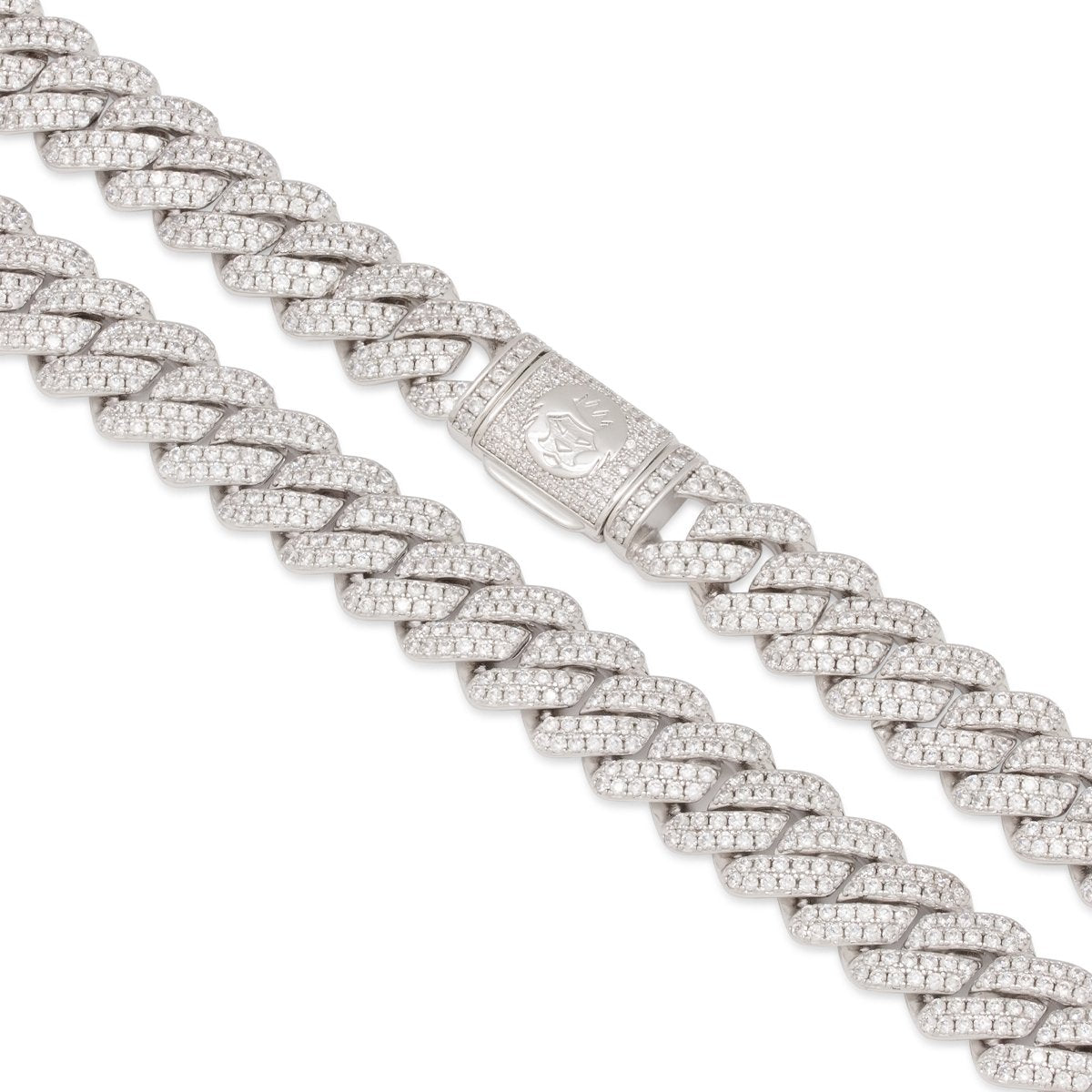 White Gold Chain Icy Diamond Miami outlets Cuban Link 22in 12mm