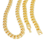 12mm Miami Cuban Link Chain Choker Set  in  by King Ice