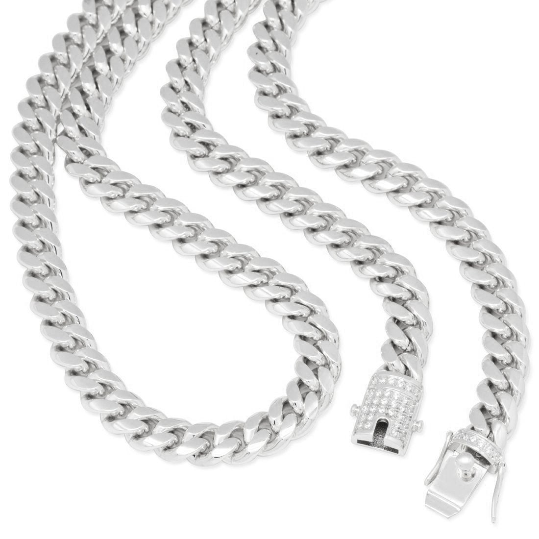 22inch on sale x 12mm White Finish Cuban Chain