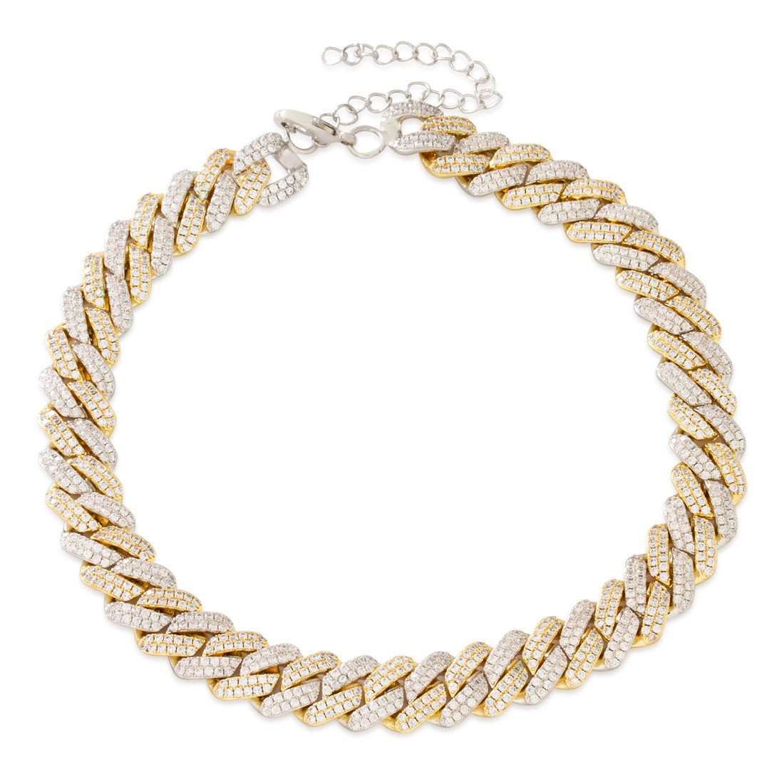 15mm Iced Diamond-Cut Miami Cuban Link Choker Chain