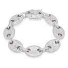 15mm Iced G-Link Bracelet  in  White Gold / 8" by King Ice