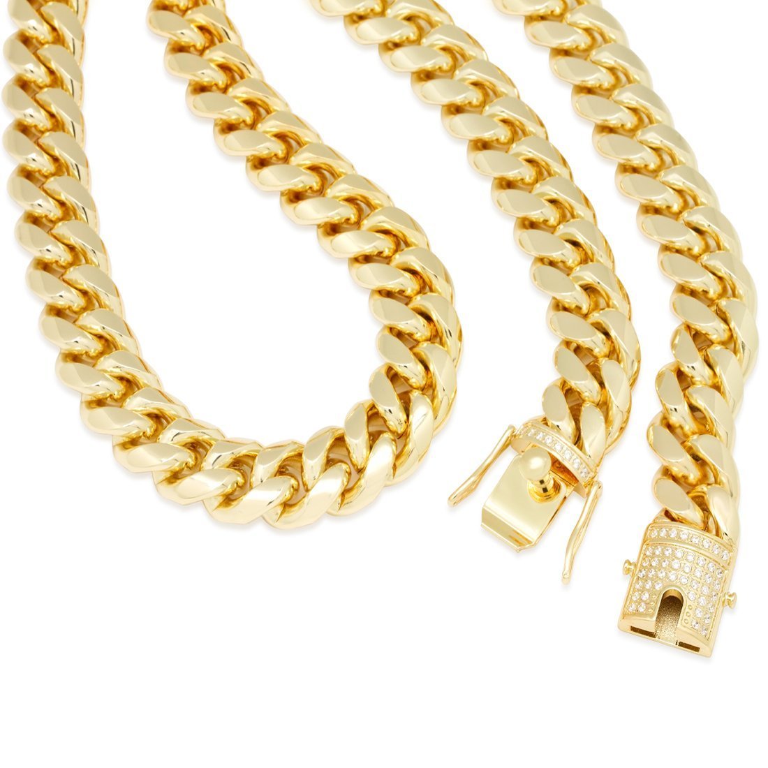 16MM 14k shops Gold Bonded To Stainless Cuban 24 Inch DOES NOT CHANGE COLORS