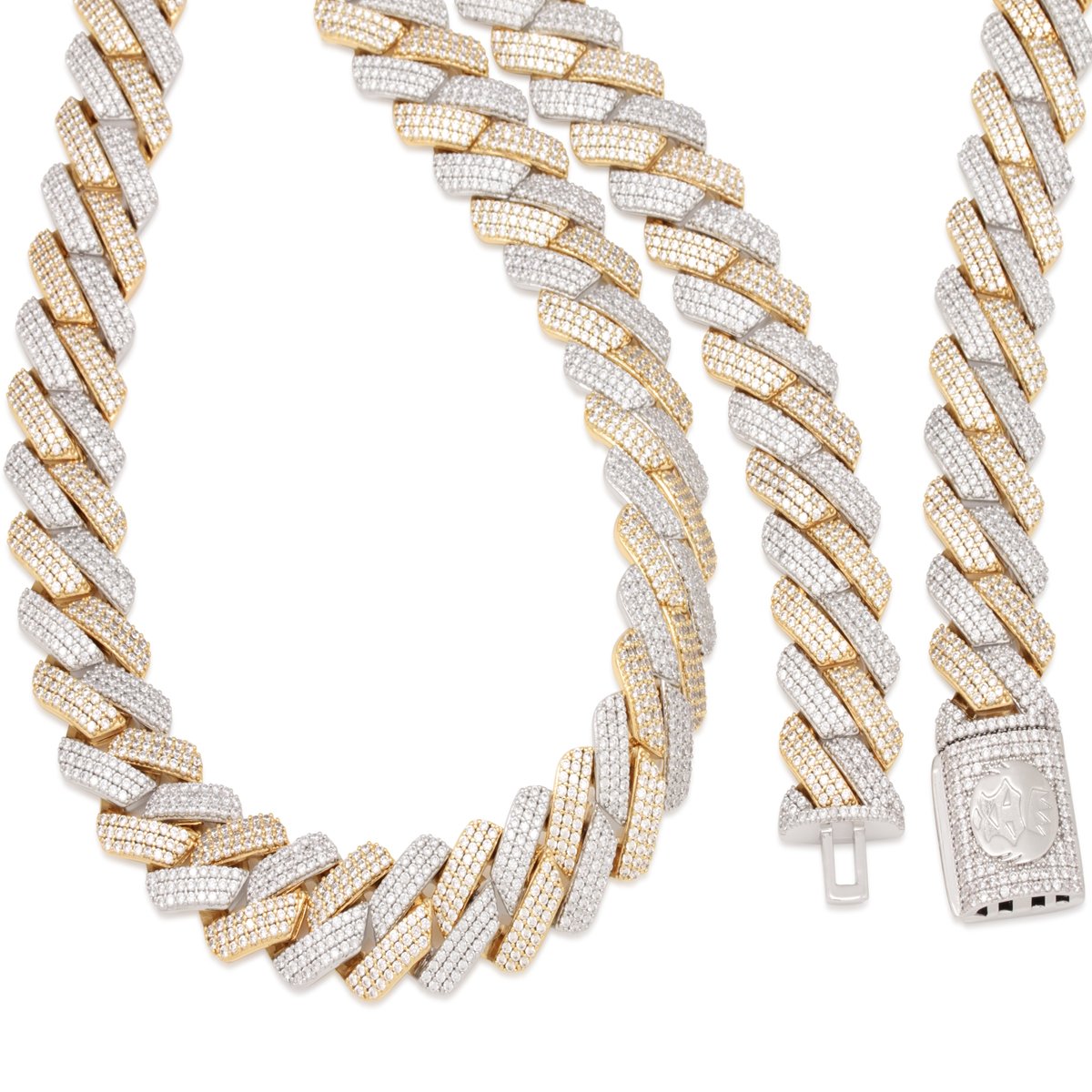 King Ice Diamond Cut 20 Silver Miami Cuban Link Chain