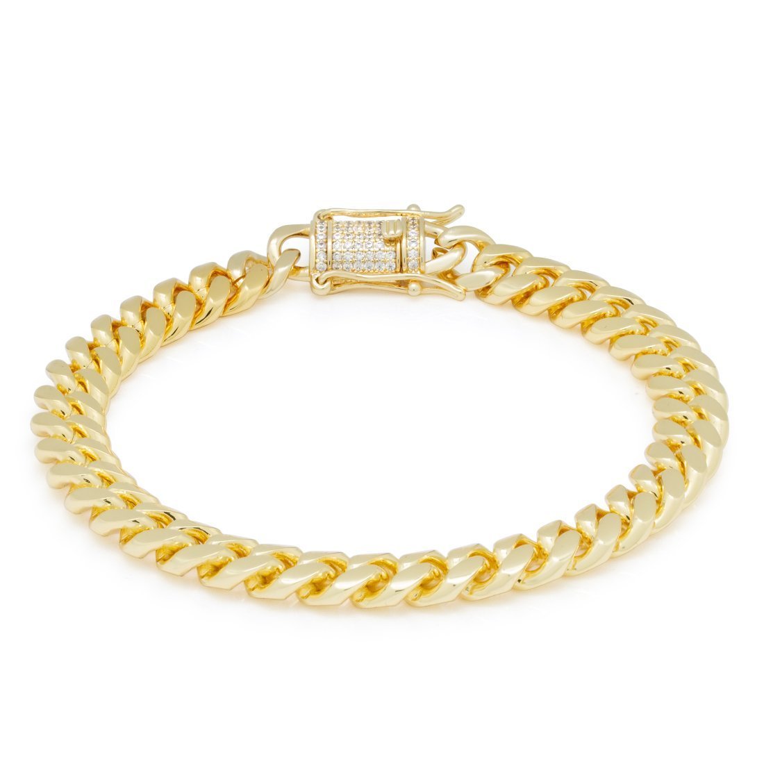 24K Gold Plated over Stainless Steel Miami Cuban Link Bracelet 14MM  7.5-9.5