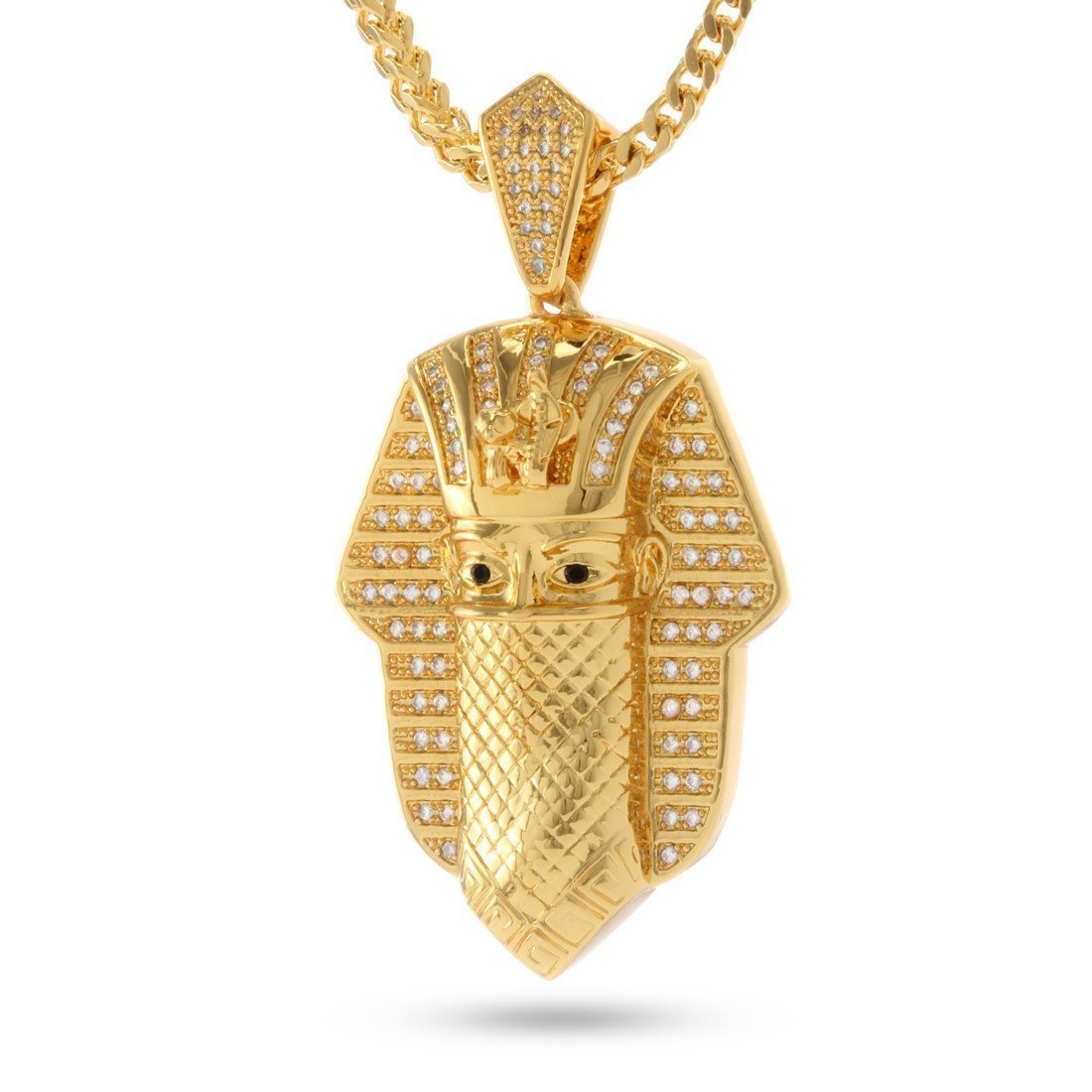 HUJUON 3-Layer Nefertiti Pharaoh Necklace. Punk Gold Egyptian Queen Cross Pendant  Necklace,Hip Hop African Women Men Girl's Jewelry (Black) | Amazon.com