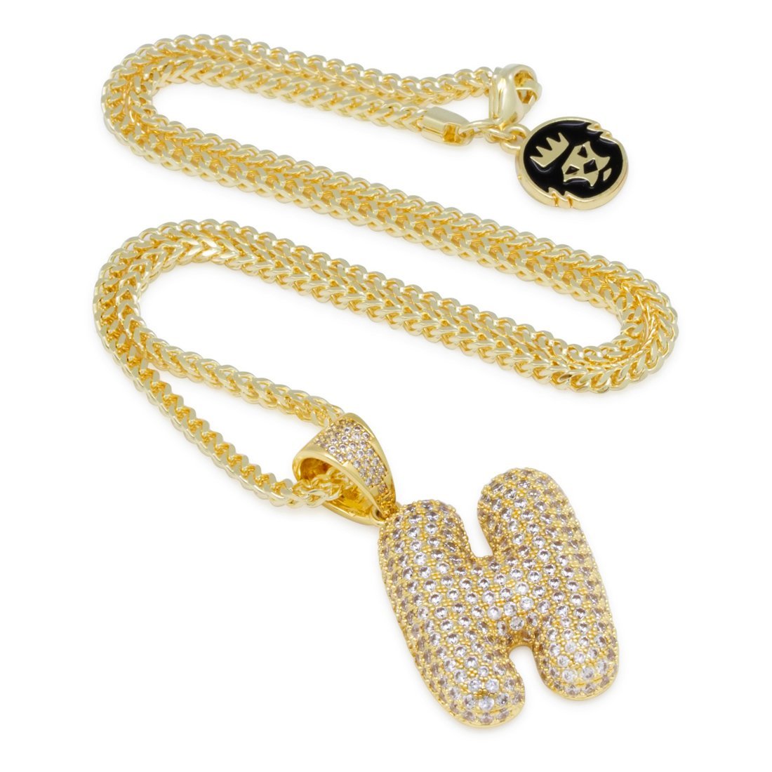 14K Gold Bubble Letter Necklace - H