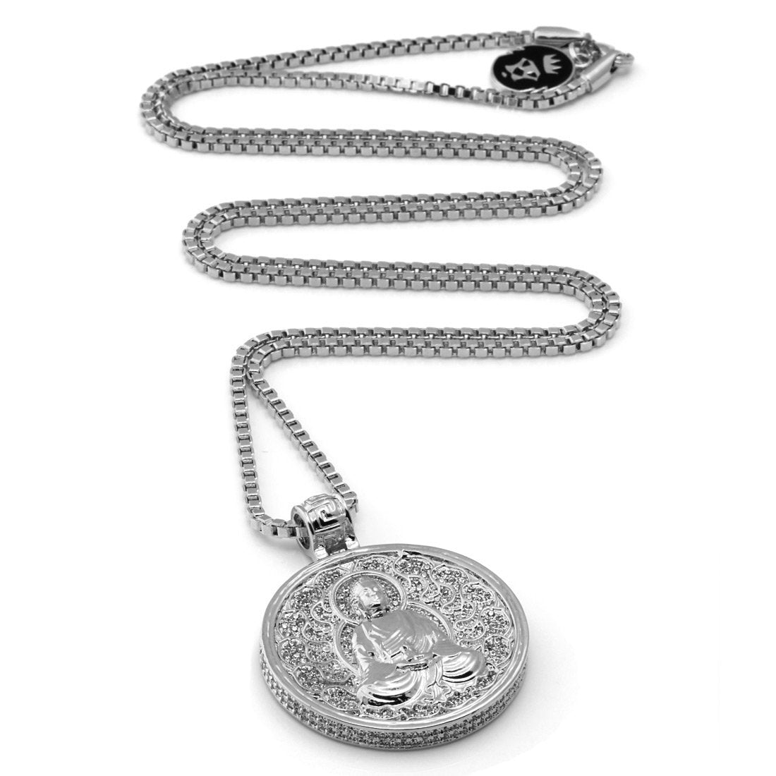 Hip Hop Stainless Steel Jewelry Crystal Pendant Buddha Necklace