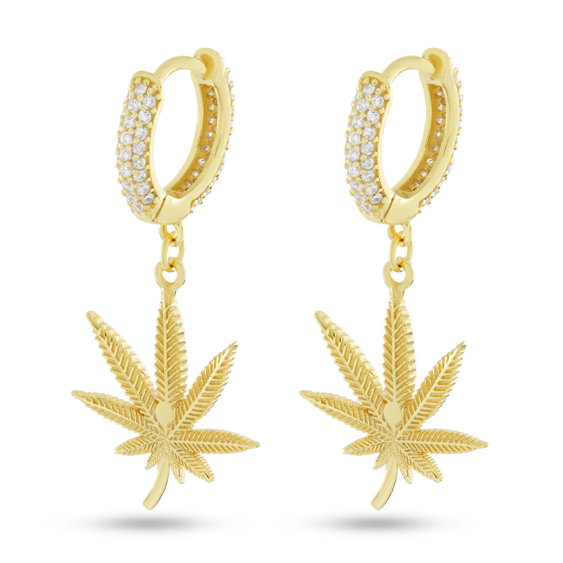 Weed leaf hoop on sale earrings