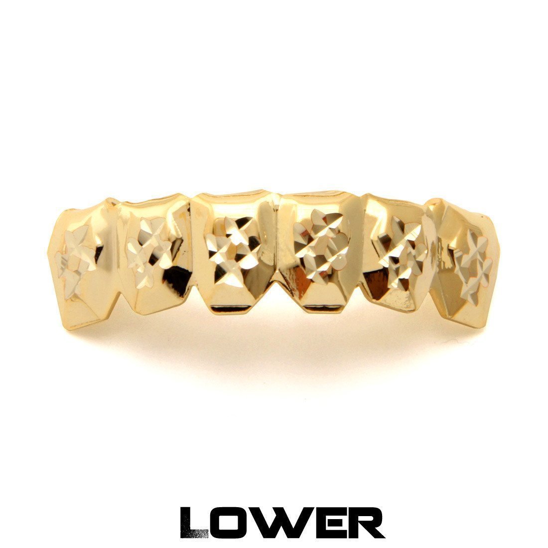 Gold diamond cut on sale grillz