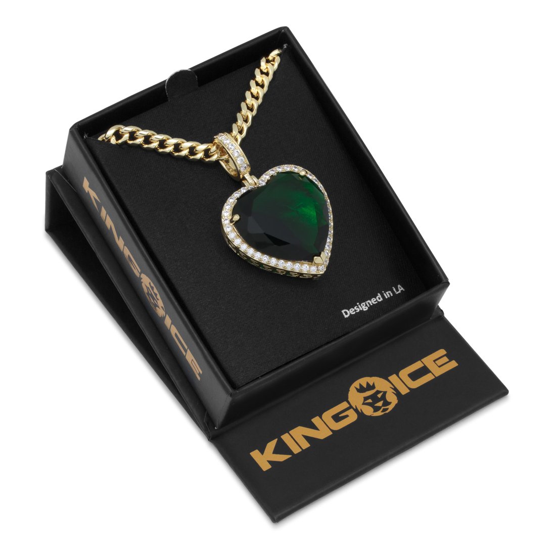 Emerald Heart Necklace  in  by King Ice