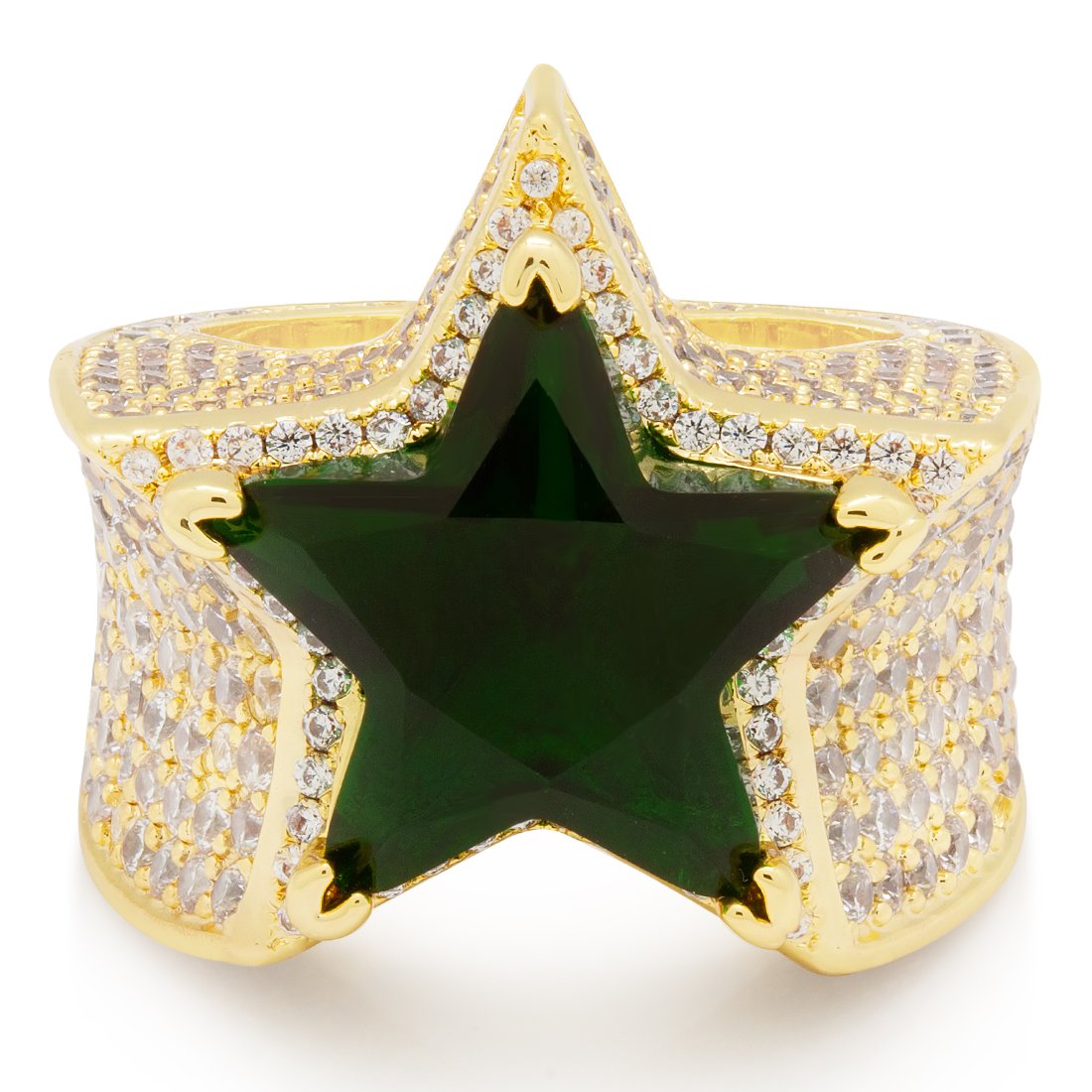 Men Star Ring Charm Gold Color Full Zircon Fashion Hip Hop Rock Jewelry |  Rock jewelry, Star ring, Gold fashion