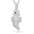 Guan Yu God of War Necklace  in  White Gold / 3.6" by King Ice