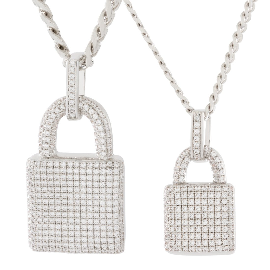 14K White Gold Diamond Padlock Pendant P11168W, Priddy Jewelers