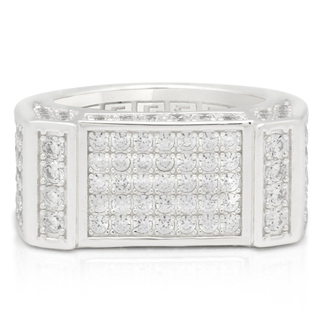 Iced Rectangle Ring  in  by King Ice