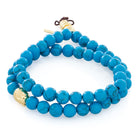 King Ice Turquoise Buddha Bead Wrap Bracelet by MARZ  in  8" by King Ice