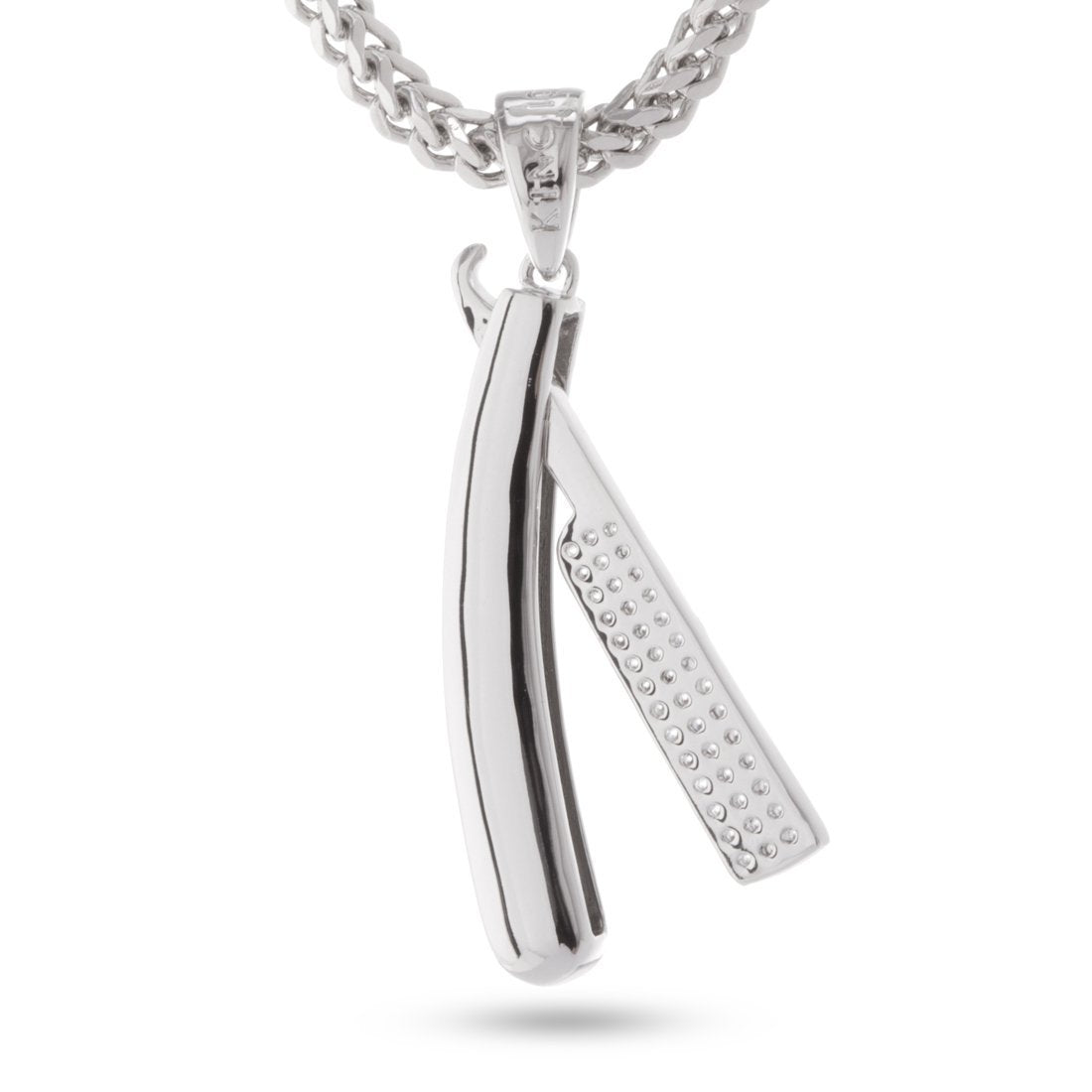 Silver Straight Razor Necklace - Barber Salon Supply