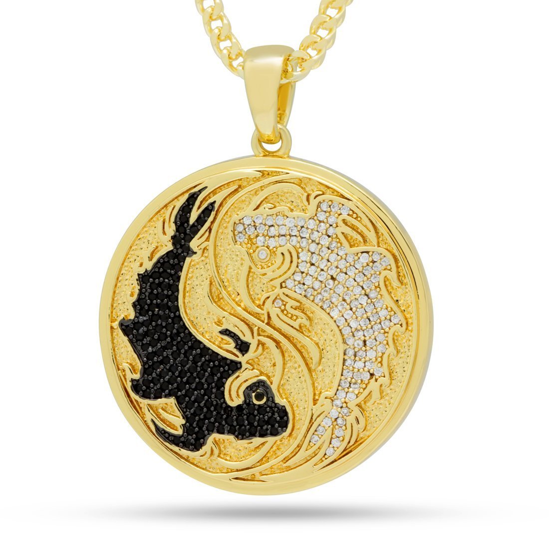 Yin-Yang Koi Fish Medallion Necklace